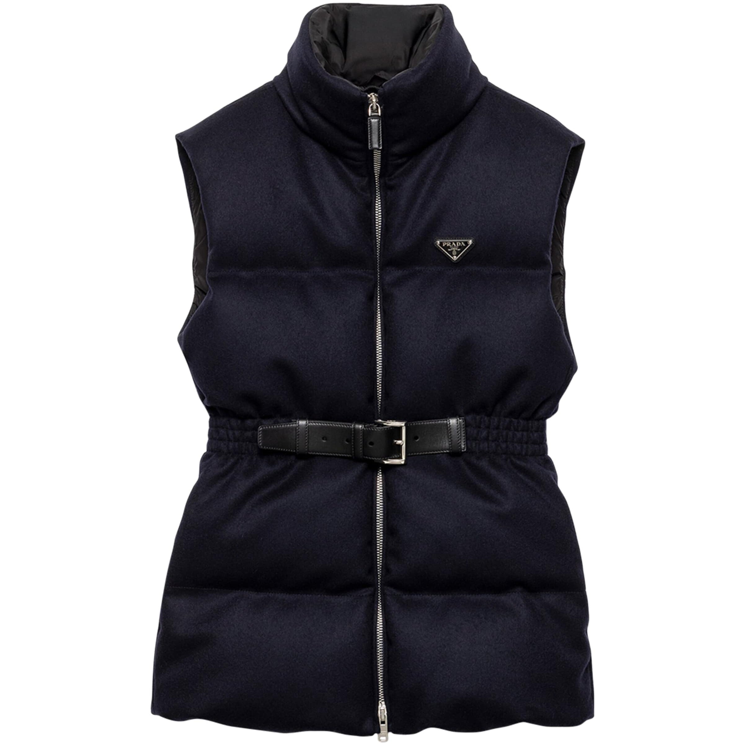 Prada Blue Wool Loden Down Gilet