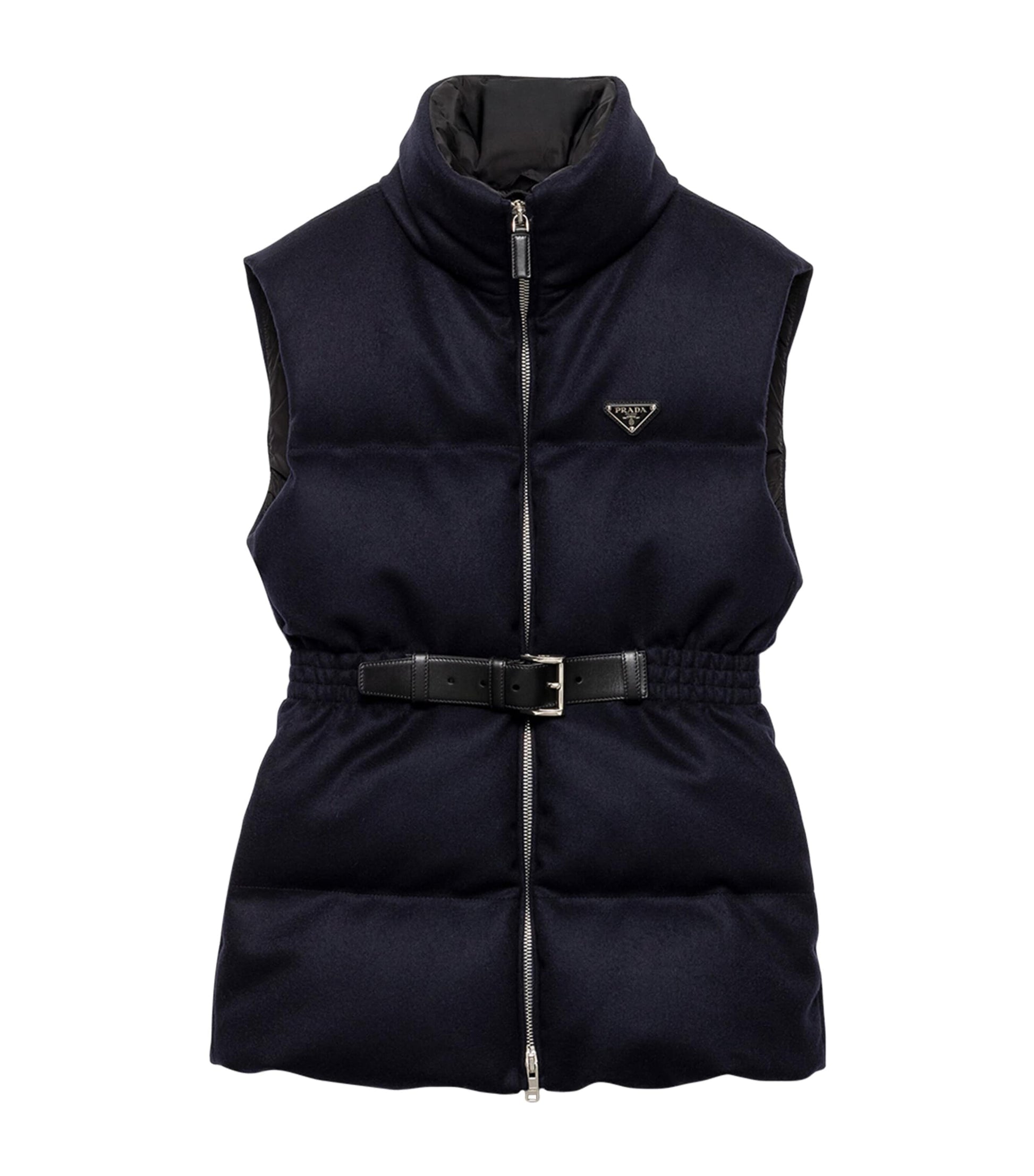 Prada Blue Wool Loden Down Gilet