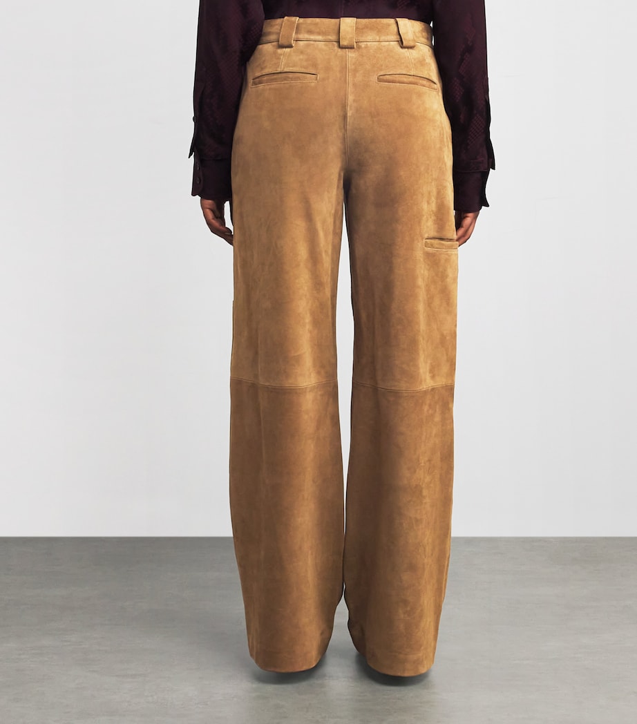 Tory Burch Brown Suede Relaxed Trousers