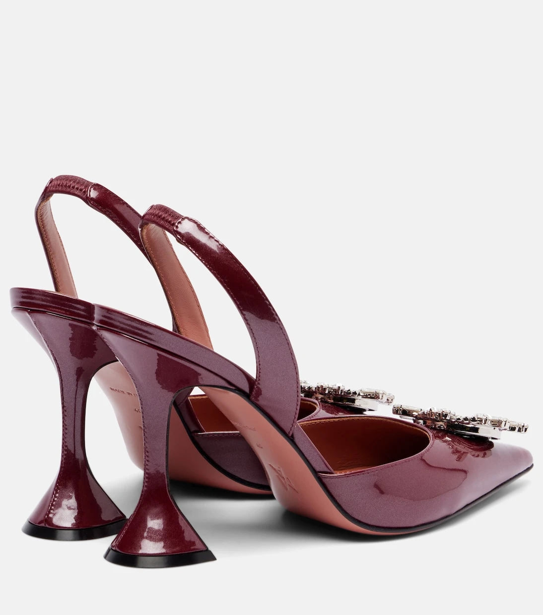 Amina Muaddi - Begum 95 patent leather slingback pumps