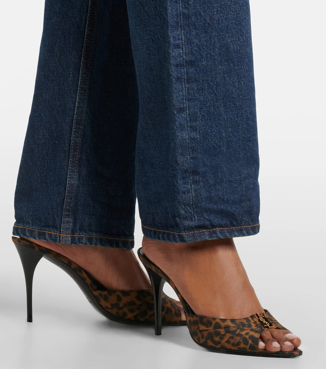 Saint Laurent - Babylone Cassandre grosgrain mules