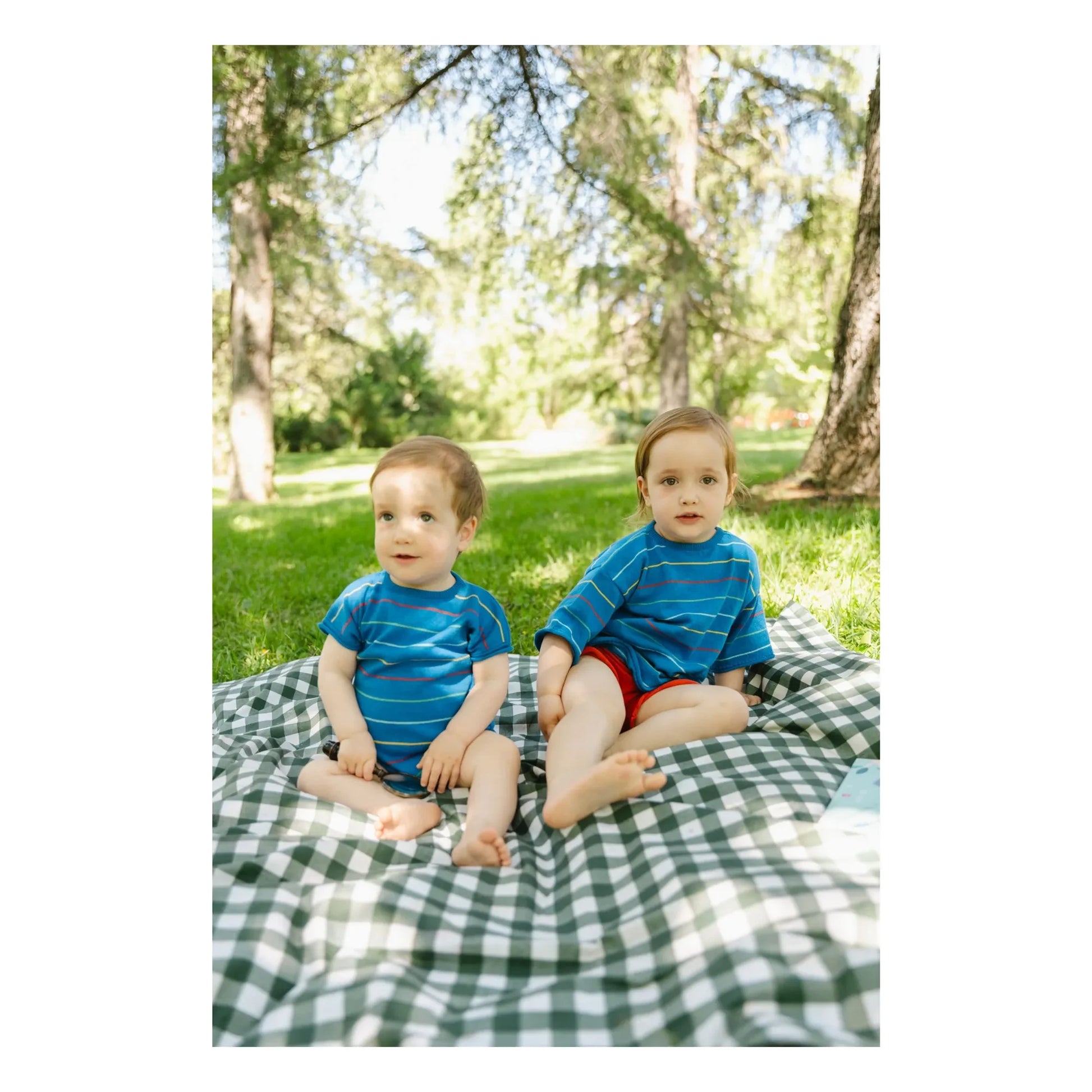 Bayiri - Botanical Striped Organic Cotton Bodysuit | Blue