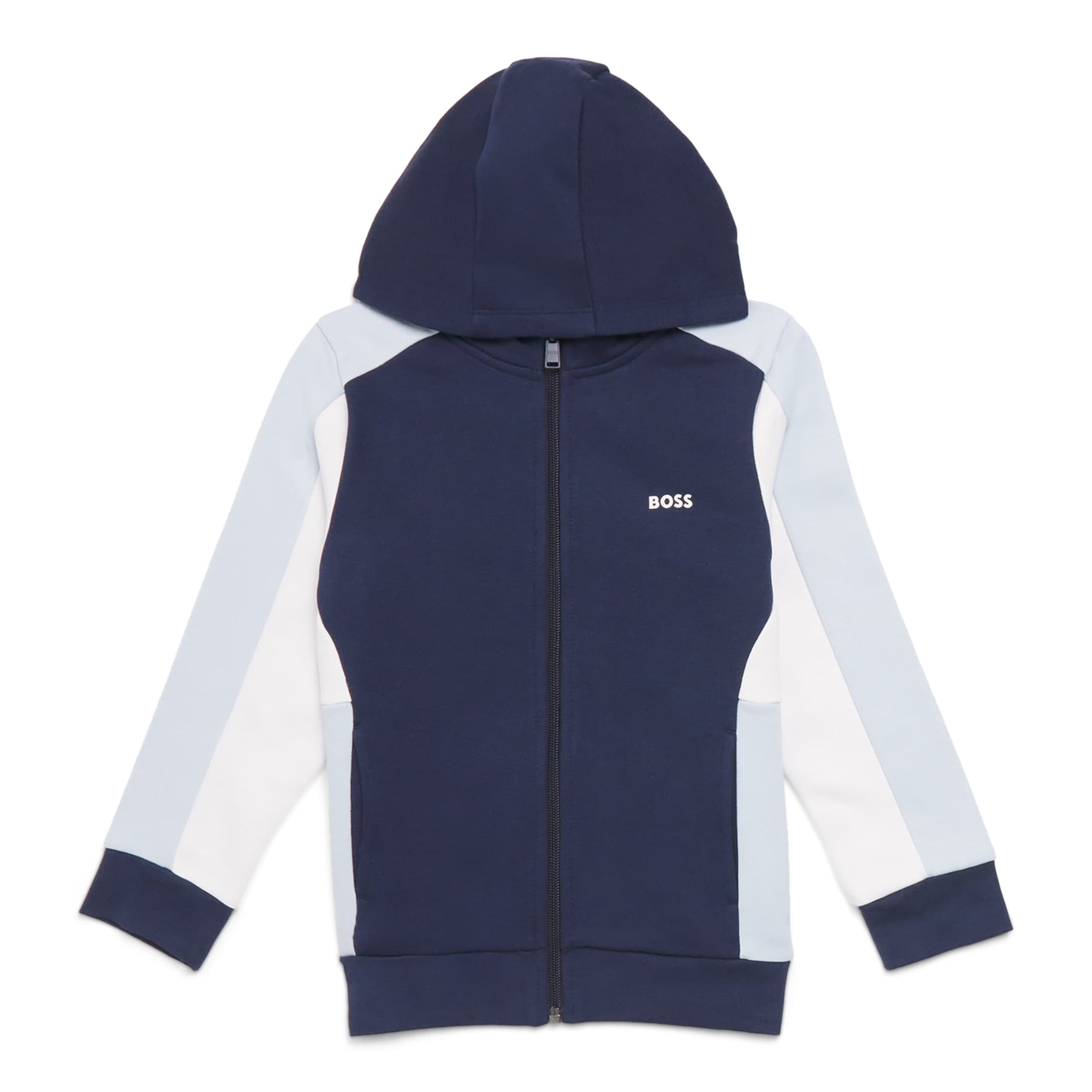 BOSS Kidswear Colour-Block Logo Zip-Up Hoodie (4-16 Years)