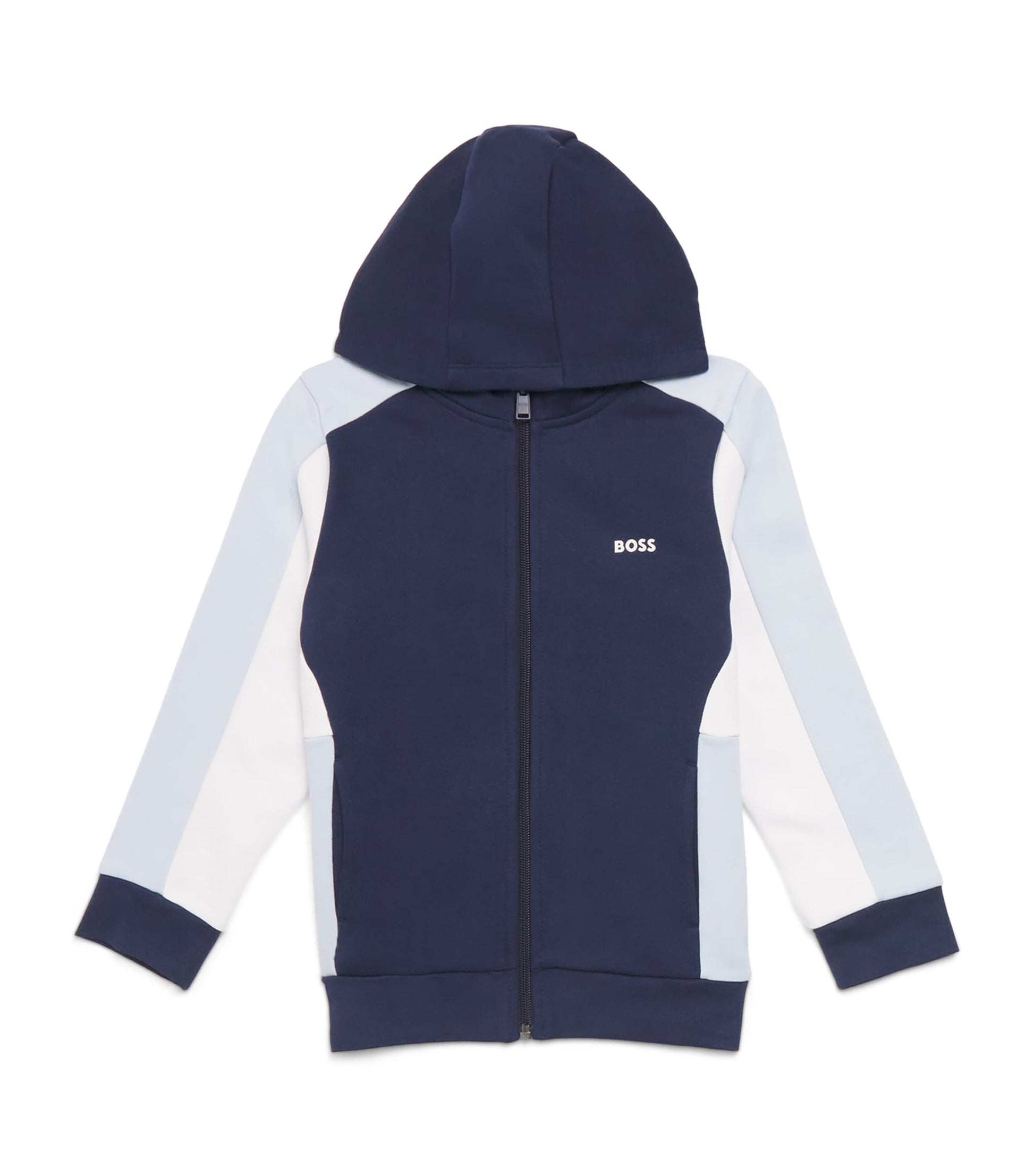 BOSS Kidswear Colour-Block Logo Zip-Up Hoodie (4-16 Years)