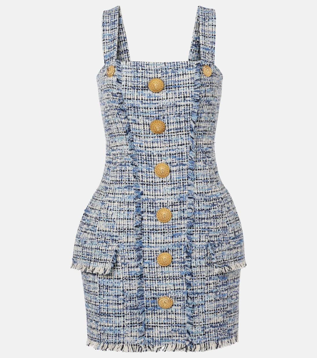 Balmain - Denim tweed minidress