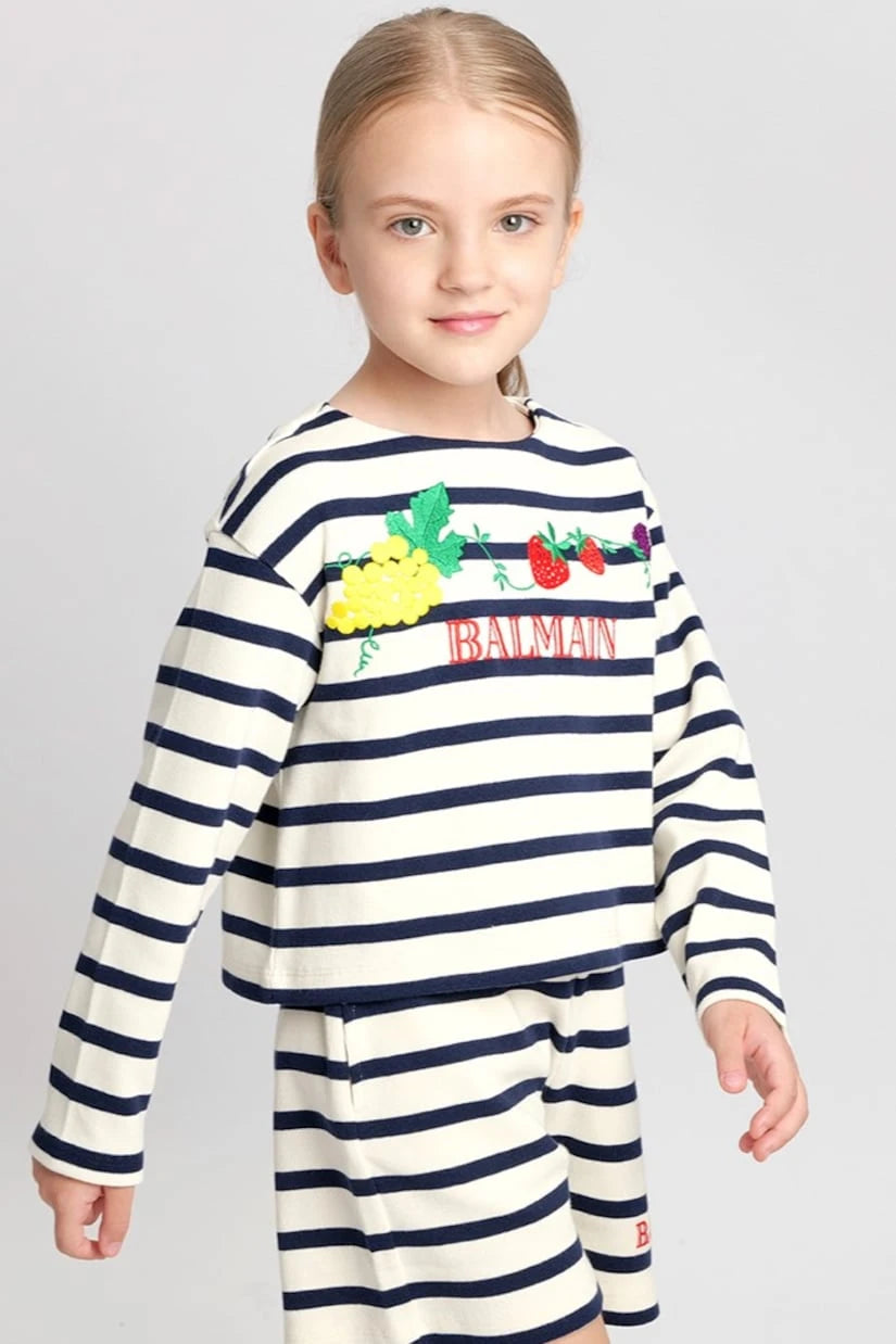 Balmain Kids - Striped cotton jersey T-shirt