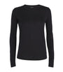 Joseph Black Cotton-Silk Long-Sleeve T-Shirt