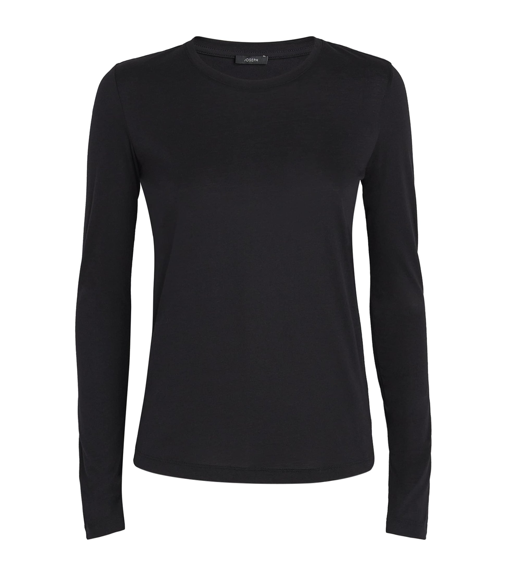 Joseph Black Cotton-Silk Long-Sleeve T-Shirt
