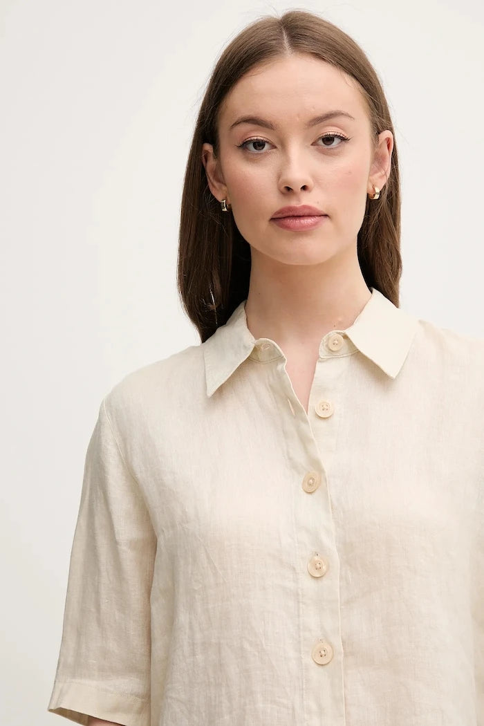 United Colors of Benetton риза дамска от лен
