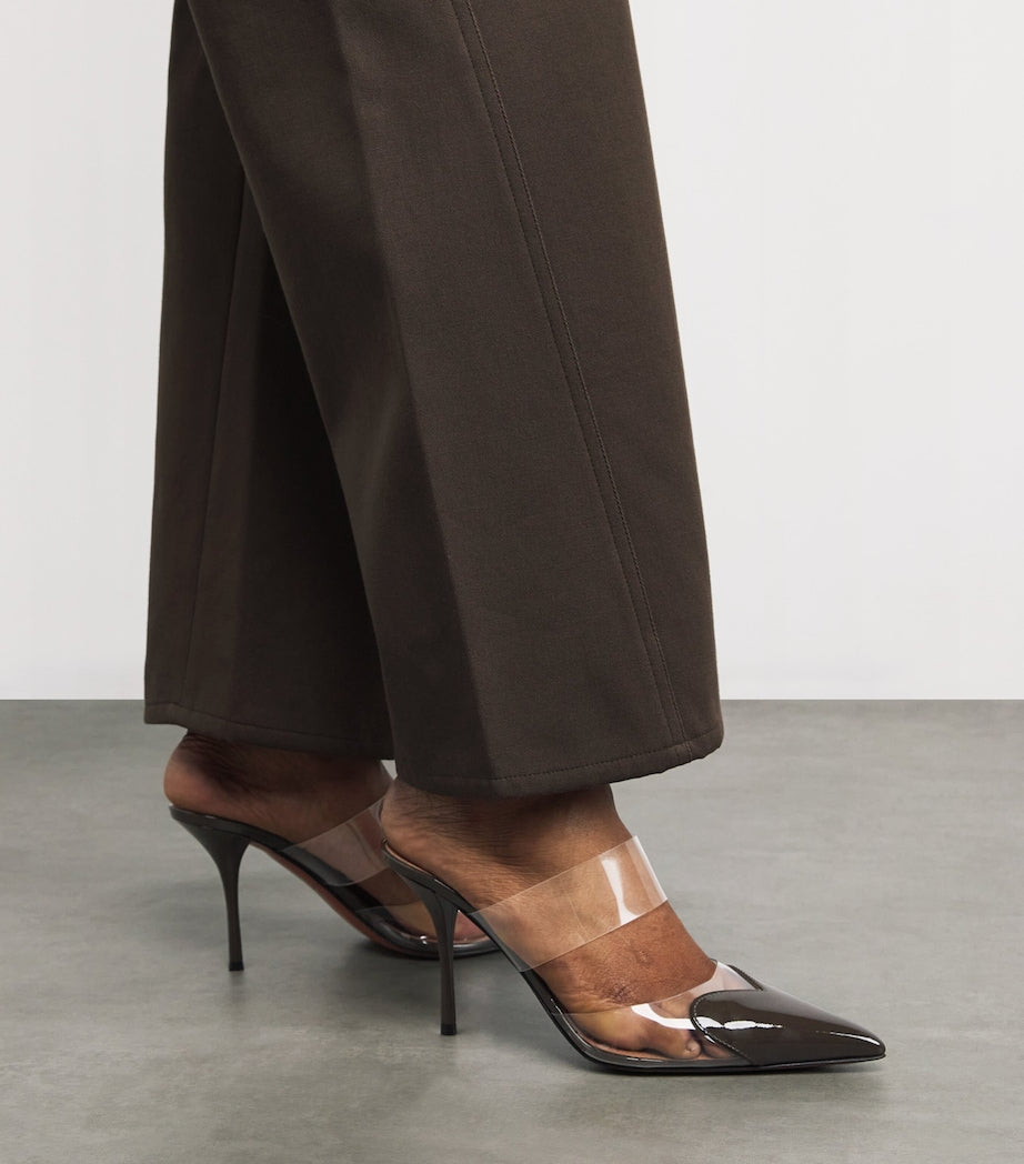 Alaïa Green Patent Leather Le Coeur Mules 90