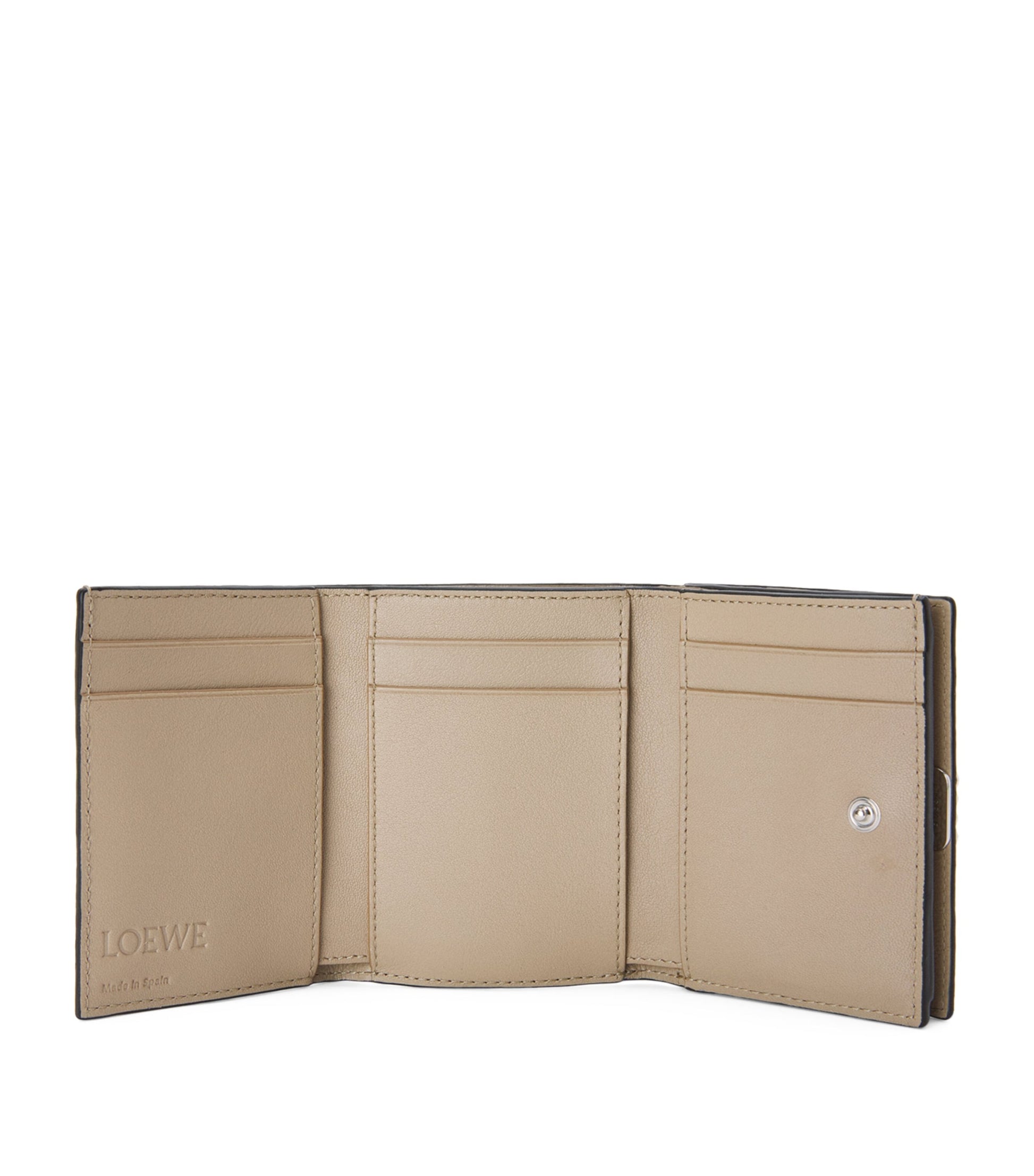 LOEWE Beige Leather Anagram Trifold Wallet