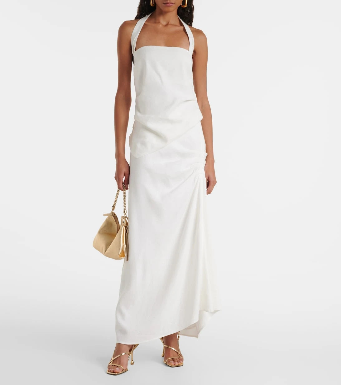 SIR - Dorian halterneck linen-blend top
