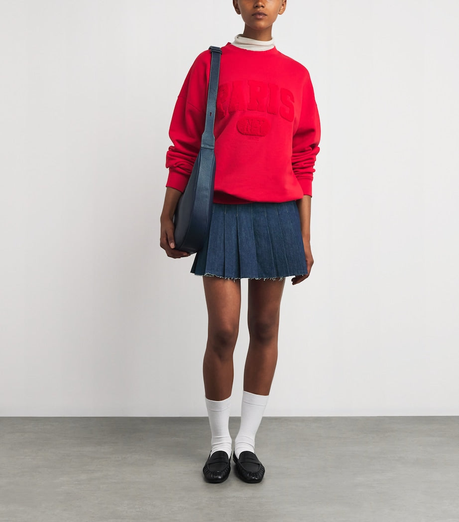 Stretch Denim Mini Skorts NAVY