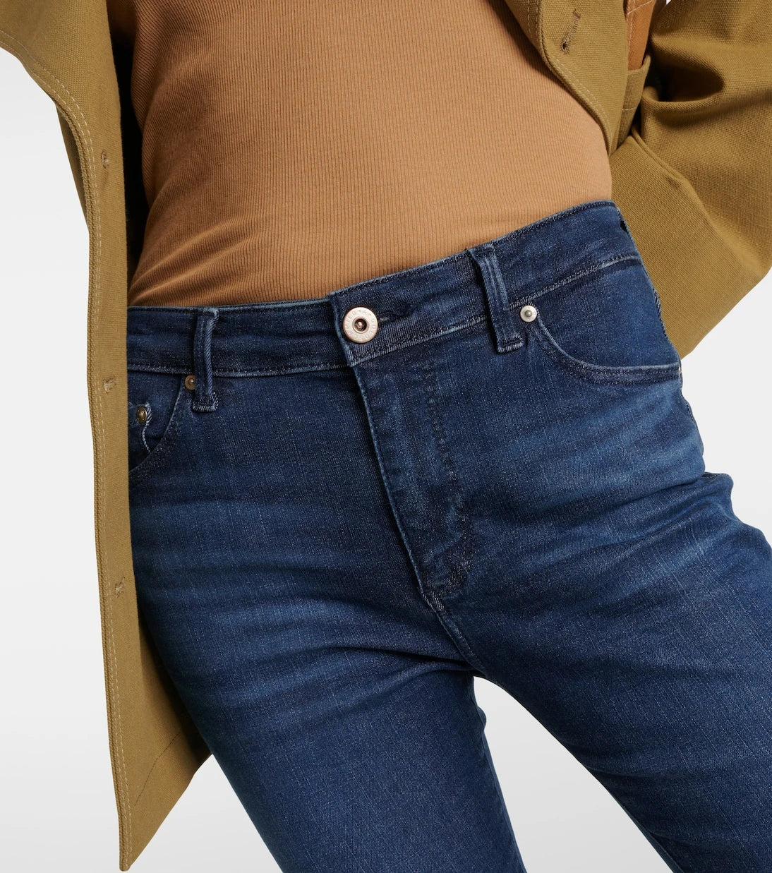AG Jeans - بنطلون جينز جودي كروب بخصر عالٍ وقصة واسعة