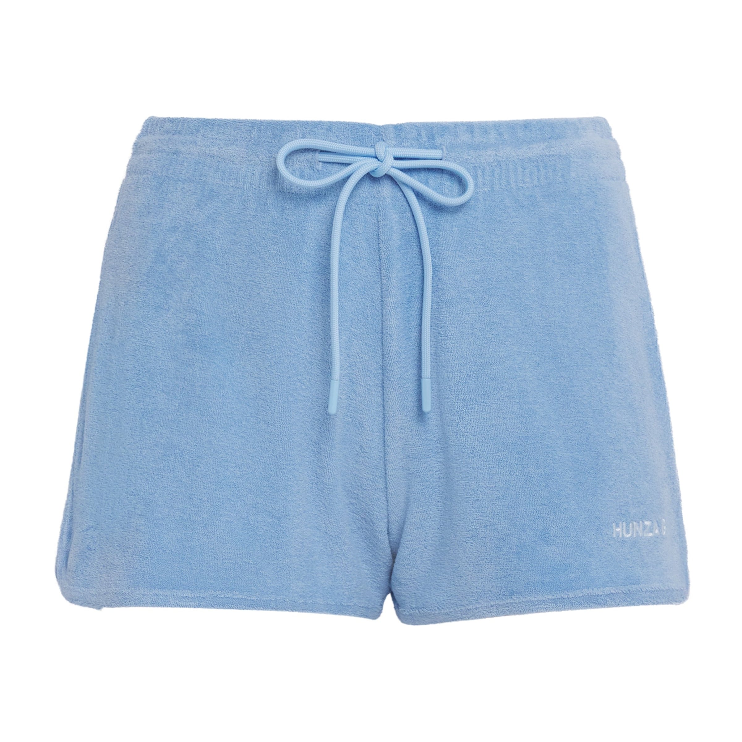 Hunza G Blue Cotton Terry Towelling Shorts