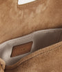 Maje Brown Mini Suede Miss M Shoulder Bag