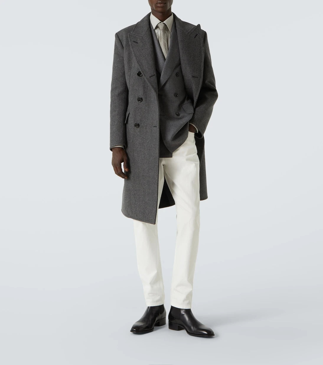 Tom Ford - Kruvaze saf yün gabardin palto