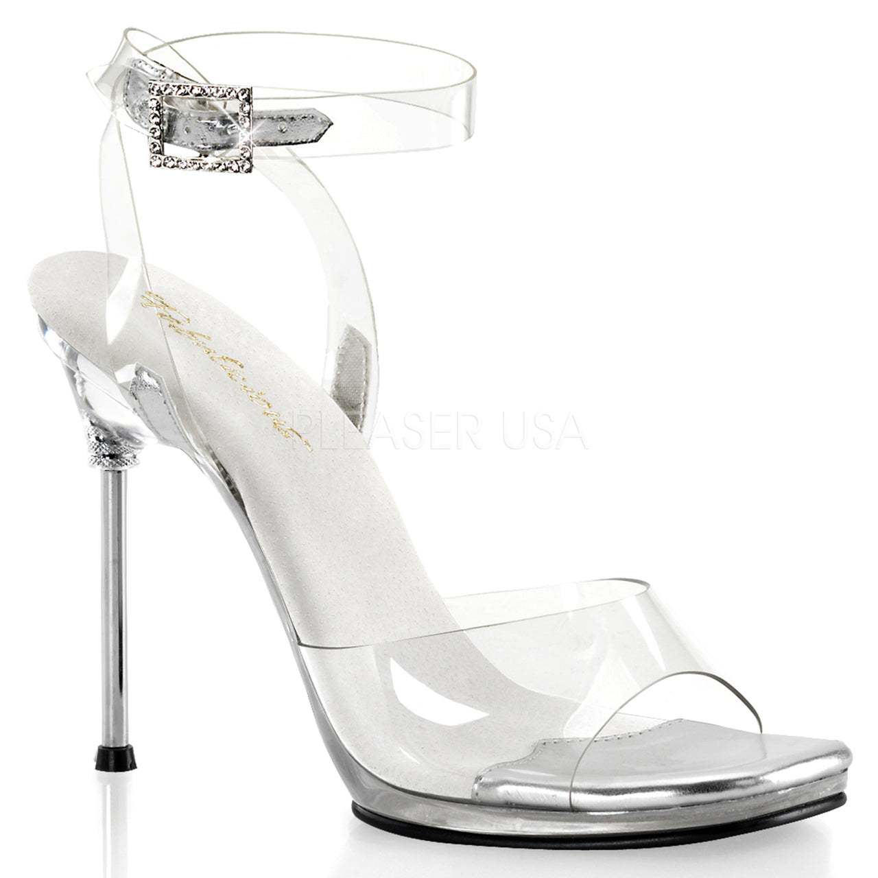 Clear 4.5" Heel Platform Wrap Around Ankle Strap Sandal