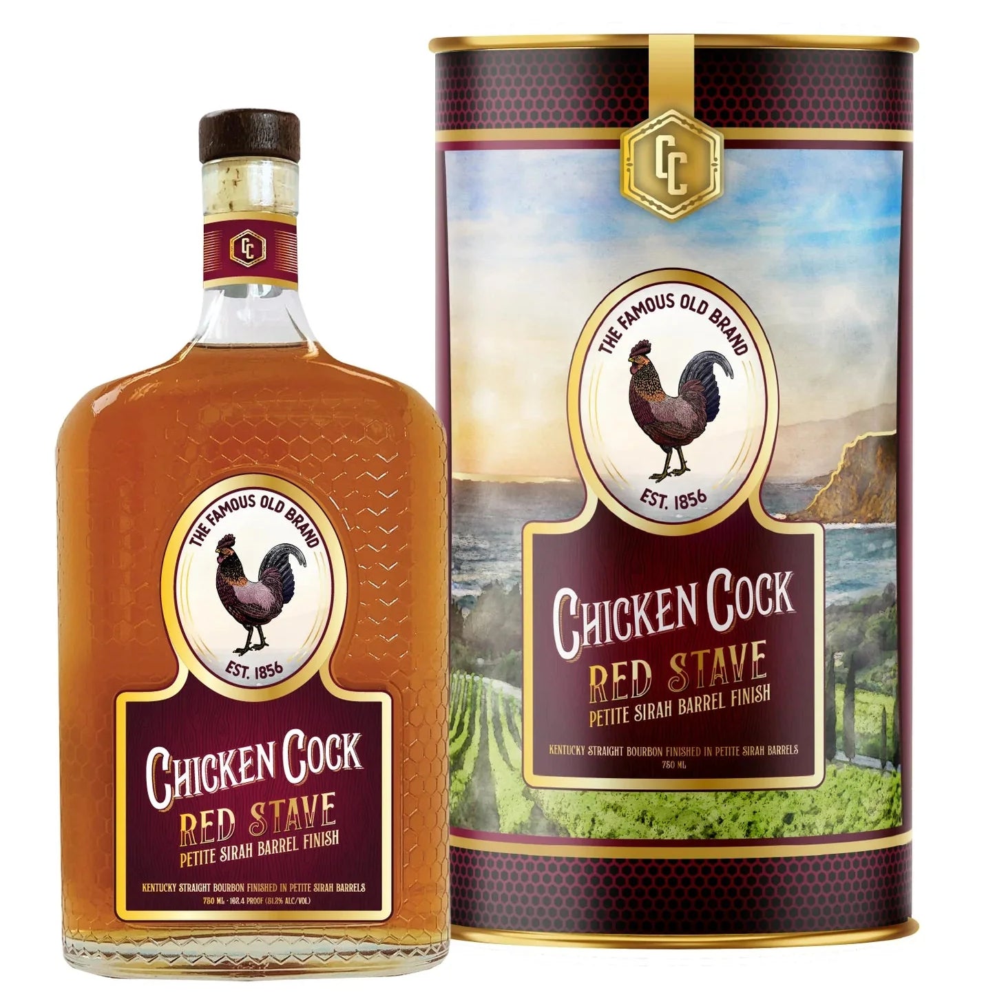 Chicken Cock Red Stave Petite Sirah Barrel Finish Kentucky Straight Bourbon Whiskey (750 ml)