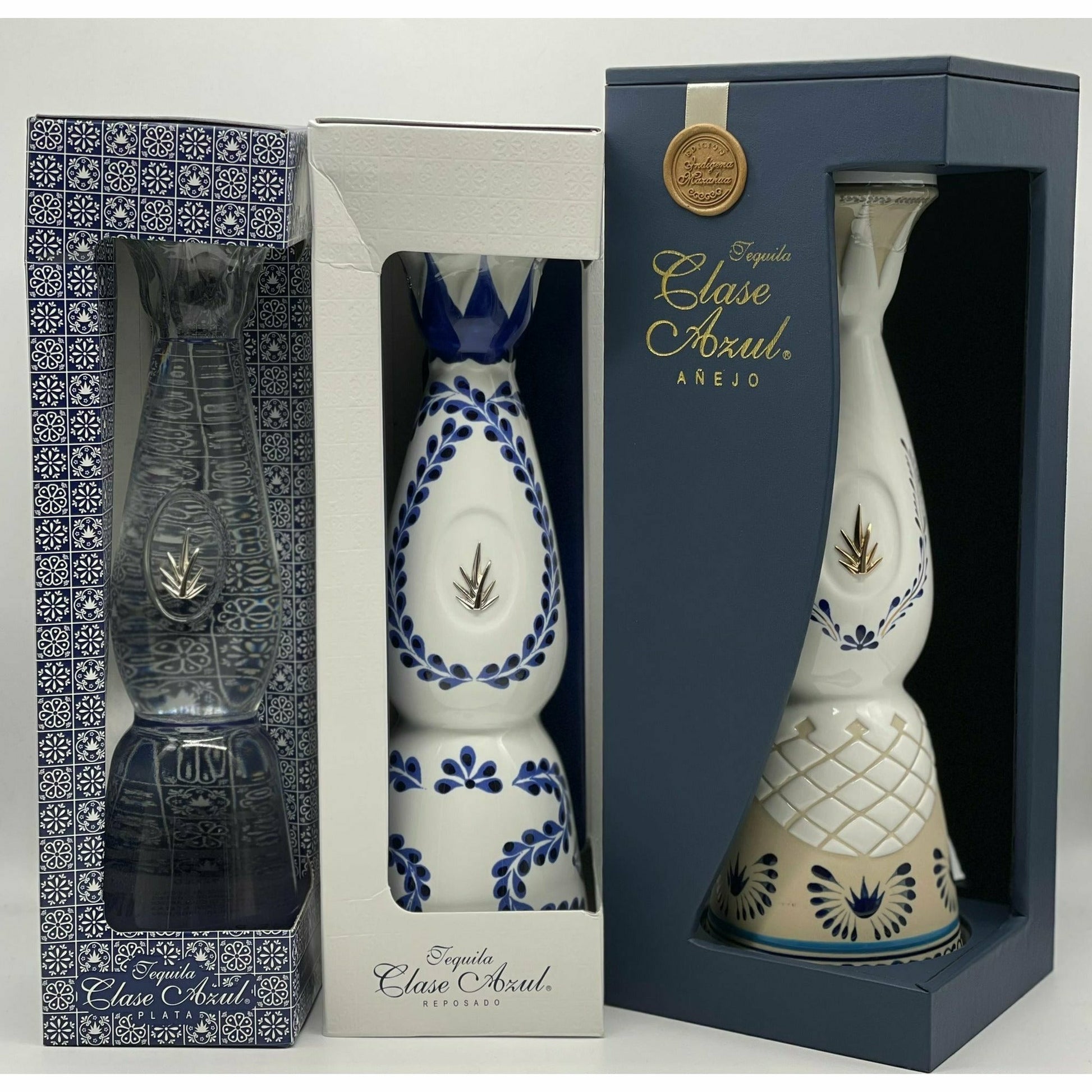 Clase Azul Plata, Reposado, Anejo Combo Pack (3 x 750 ml)