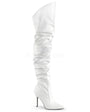 4" Heel White Faux Leather Pointed Boots*