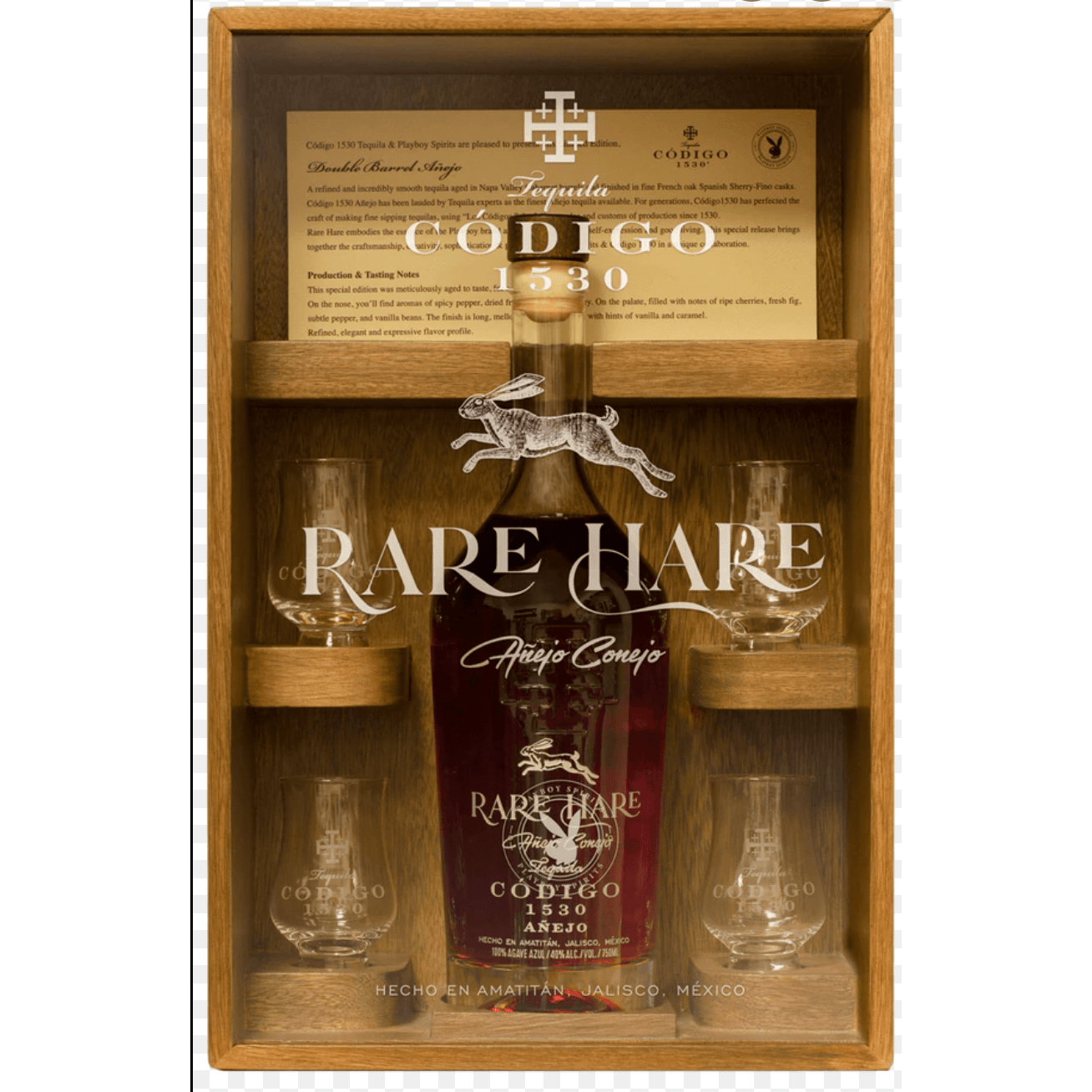 Código 1530 & Playboy Spirits Rare Hare Double Barrel Añejo Tequila (750 ml)