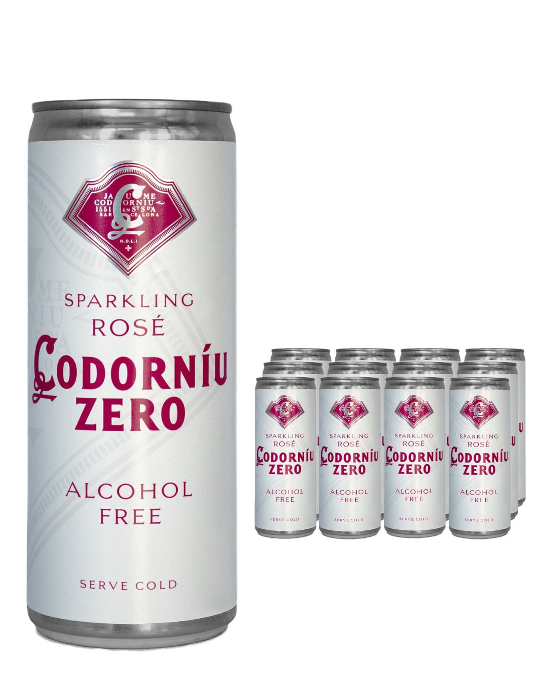 Codorniu Zero Alcohol Free Sparkling Rose Wine Multipack, 12 x 250 ml