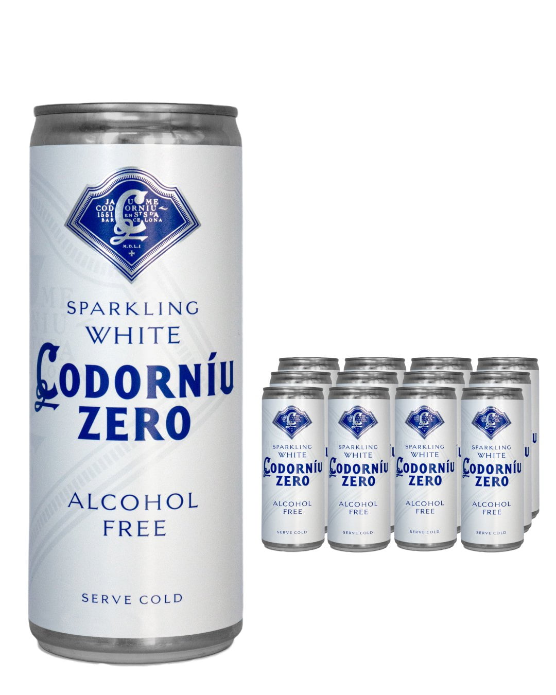 Codorniu Zero Alcohol Free Sparkling White Wine Multipack, 12 x 250 ml
