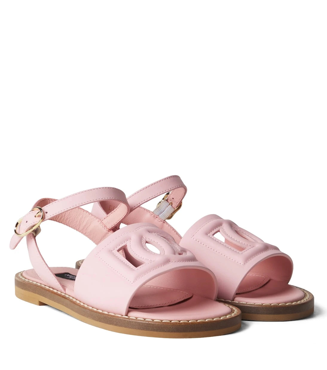 Dolce&Gabbana Kids - صنادل DG الجلدية