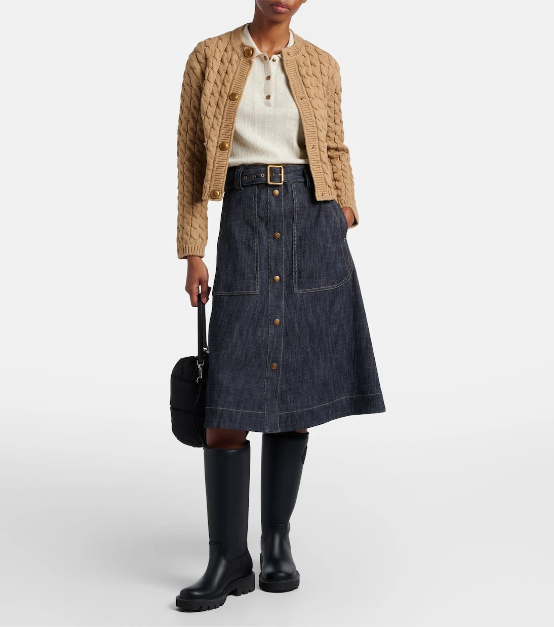 Moncler - Cable-knit cotton-blend cardigan