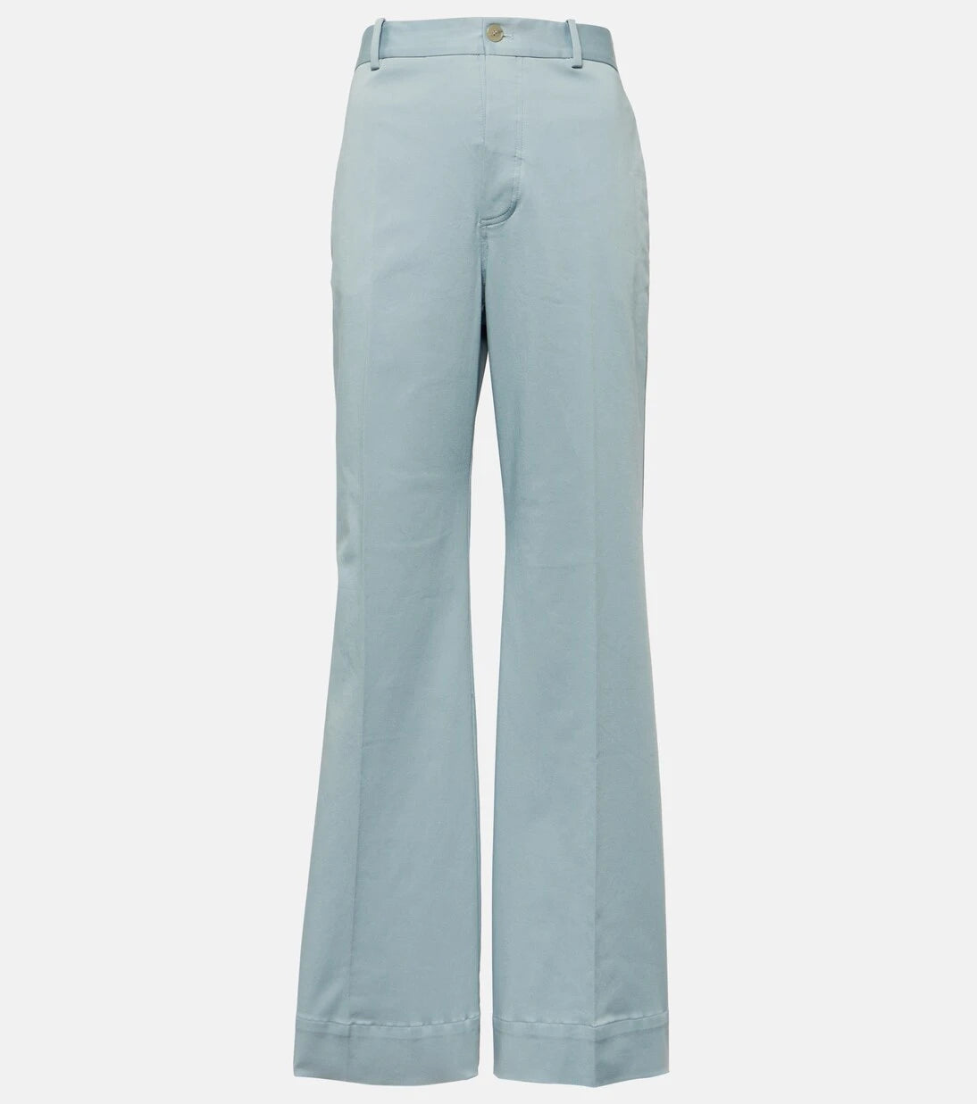 Plan C - High-rise cotton-blend flared pants