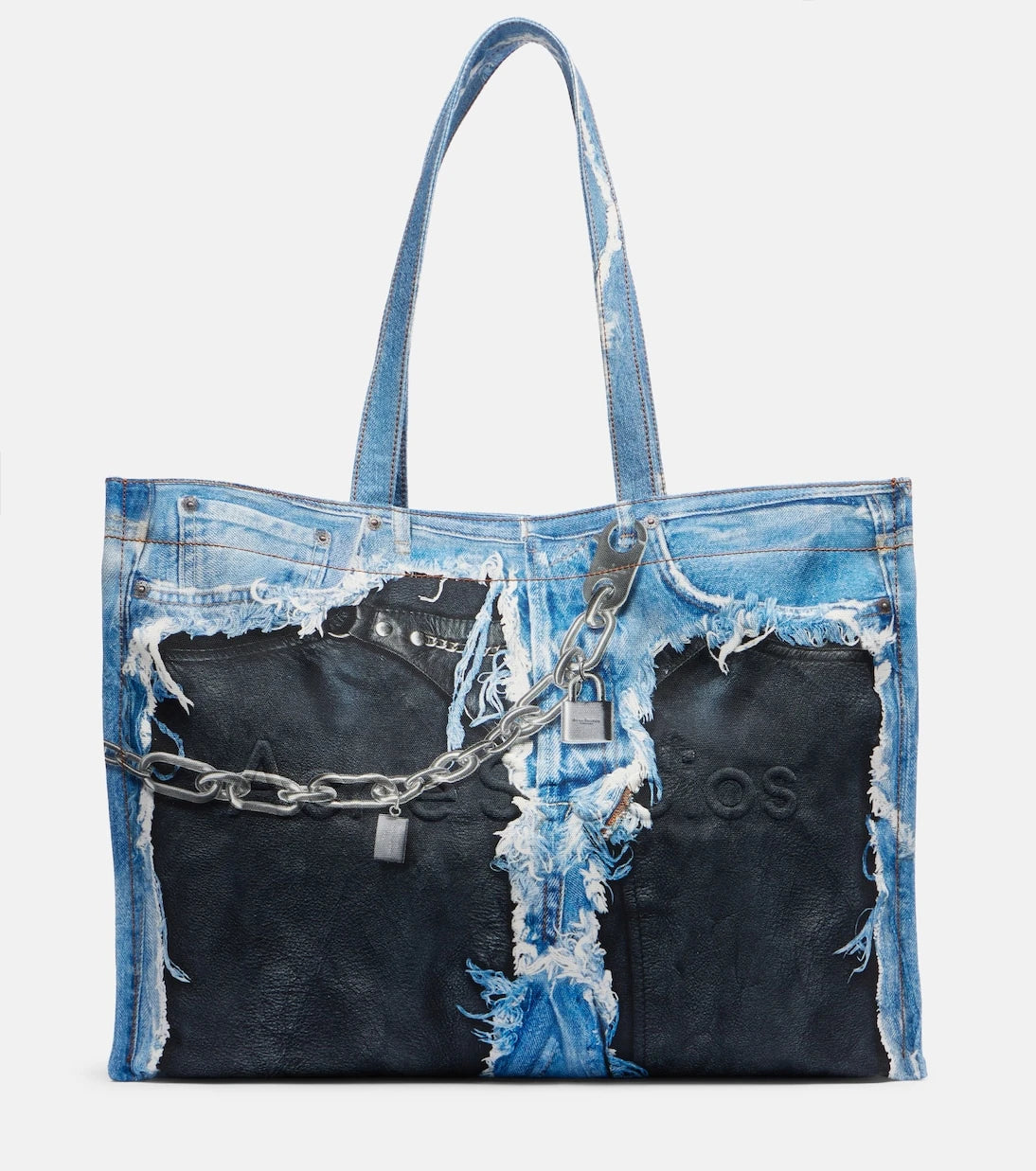 Acne Studios - Trompe-l'oeil denim tote bag