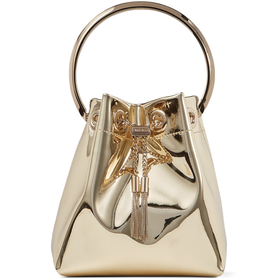 Jimmy Choo Gold Bon Bon Top-Handle Bag