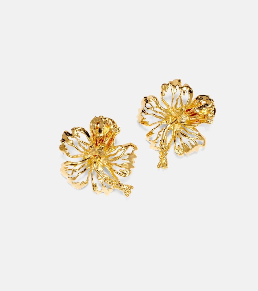 Oscar de la Renta - Hibiscus clip-on earrings
