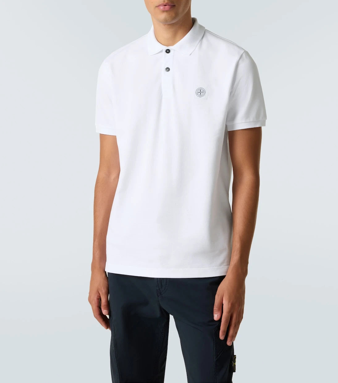 Stone Island - Compass cotton piqué polo shirt
