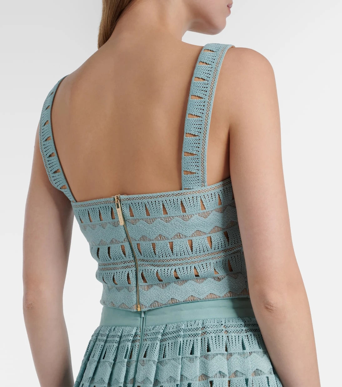 Elie Saab - Knitted silk-blend crop top