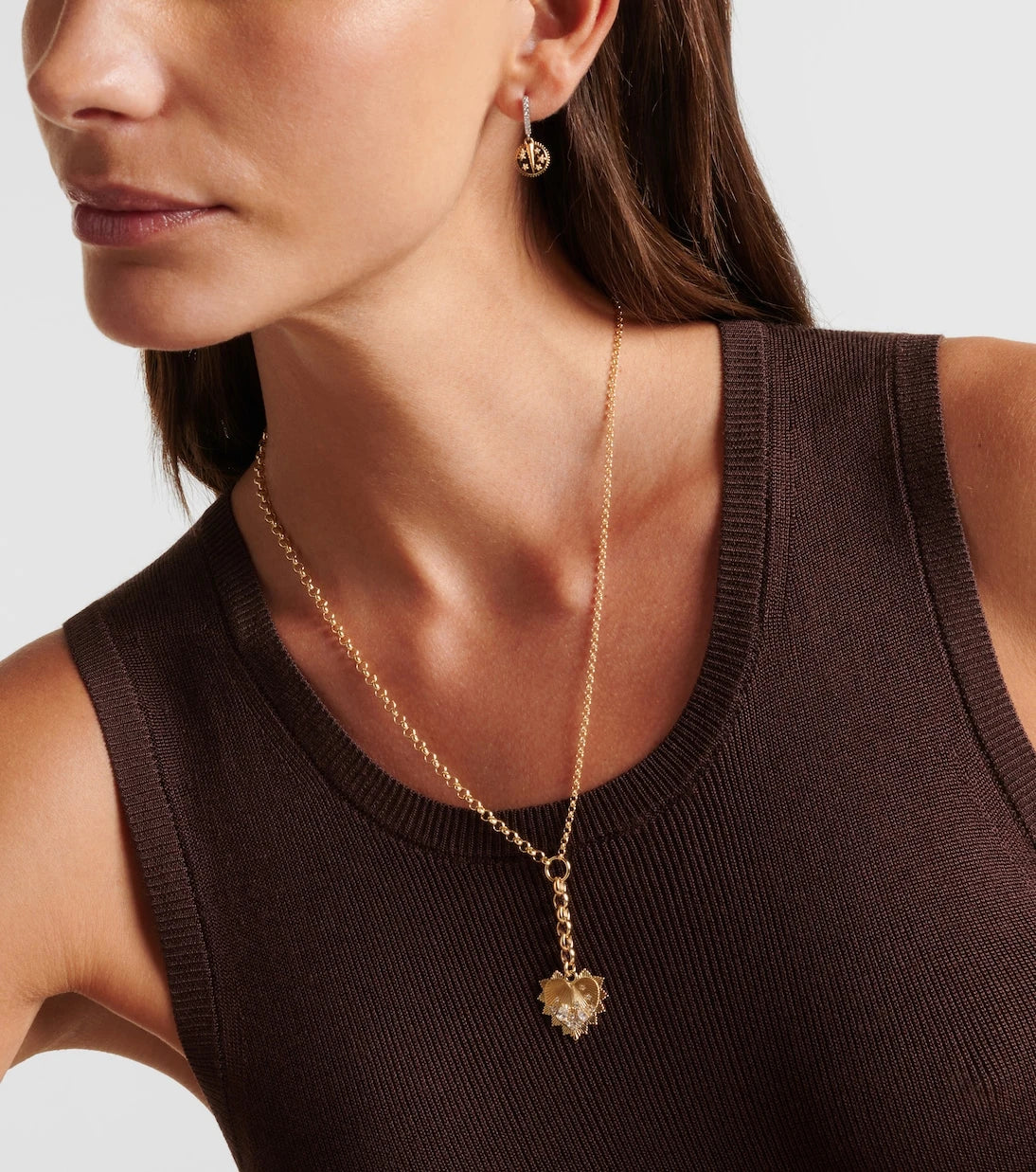 FoundRae - Heart Medium 18kt gold chain necklace with diamonds
