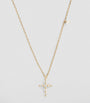 Persée Yellow Gold and Diamond Symbols Cross Necklace