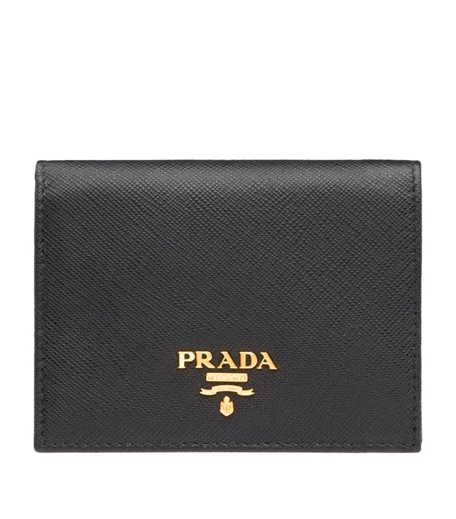 Prada Black Small Saffiano Leather Bifold Wallet