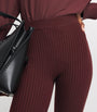 Red Wool-Blend Rib-Knit Leggings
