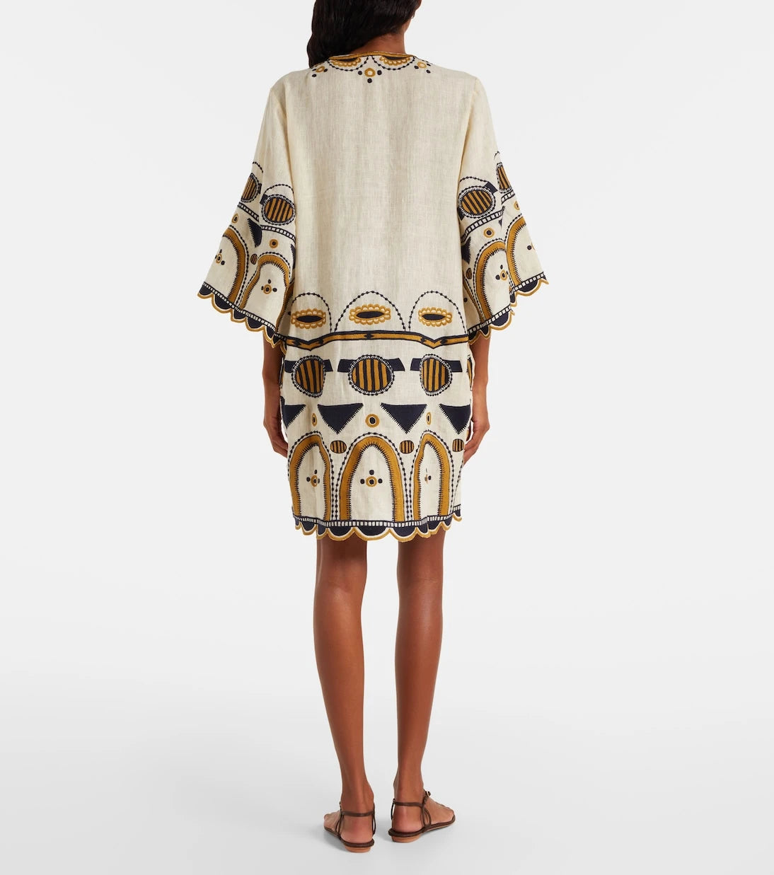Eres - Medaillon embroidered linen minidress