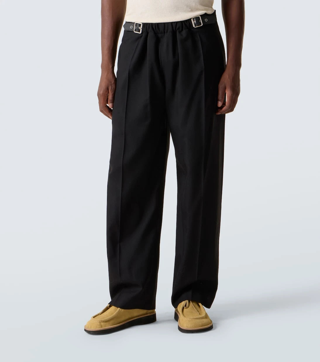 Loewe - Belted wool straight pants