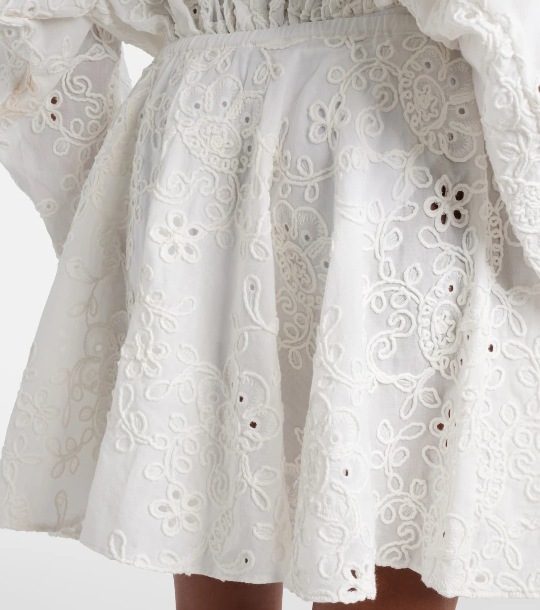 Norma Kamali - Broderie anglaise cotton miniskirt
