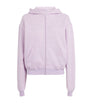 Purple Cotton-Blend Fleece Zip-Up Hoodie