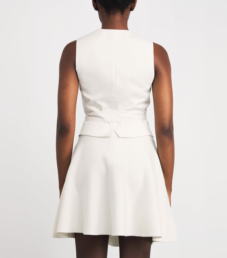 Max Mara White Cotton-Blend Tie-Front Waistcoat