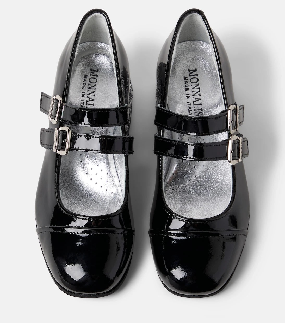 Monnalisa - Glitter patent leather Mary Jane flats