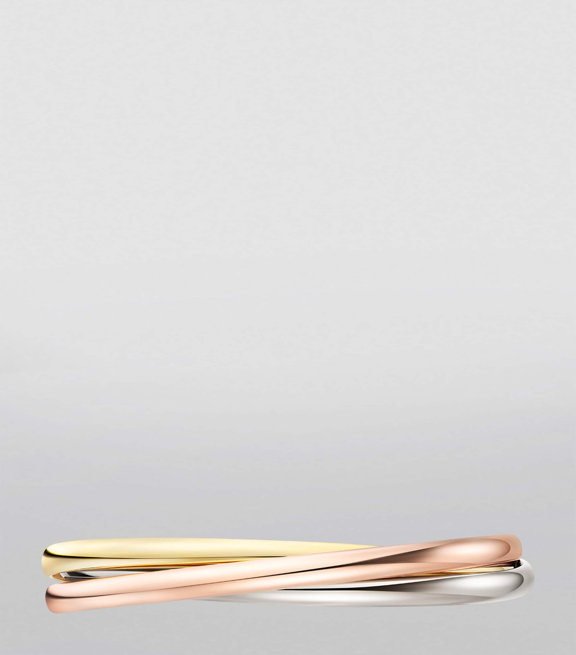 Large White, Rose and Yellow Gold Trinity Bracelet