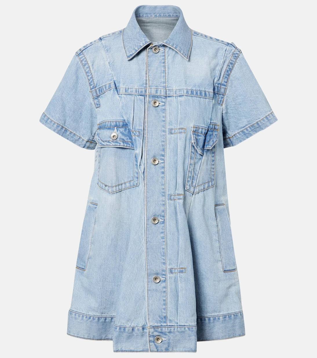 Sacai - Deconstructed denim minidress