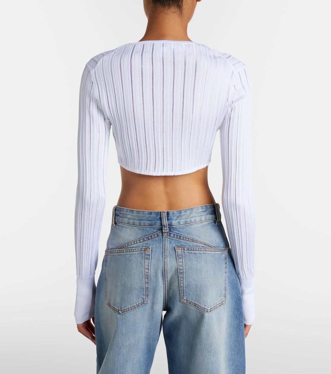 Alaïa - Cropped knitted cardigan