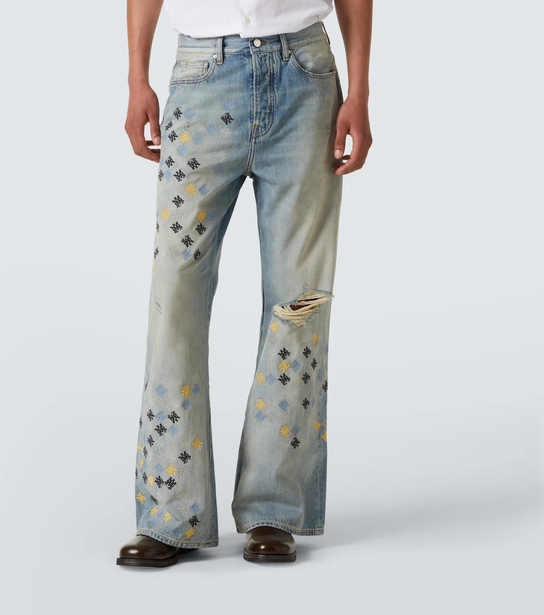 Amiri - Ma Quad embroidered flared jeans